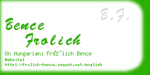 bence frolich business card